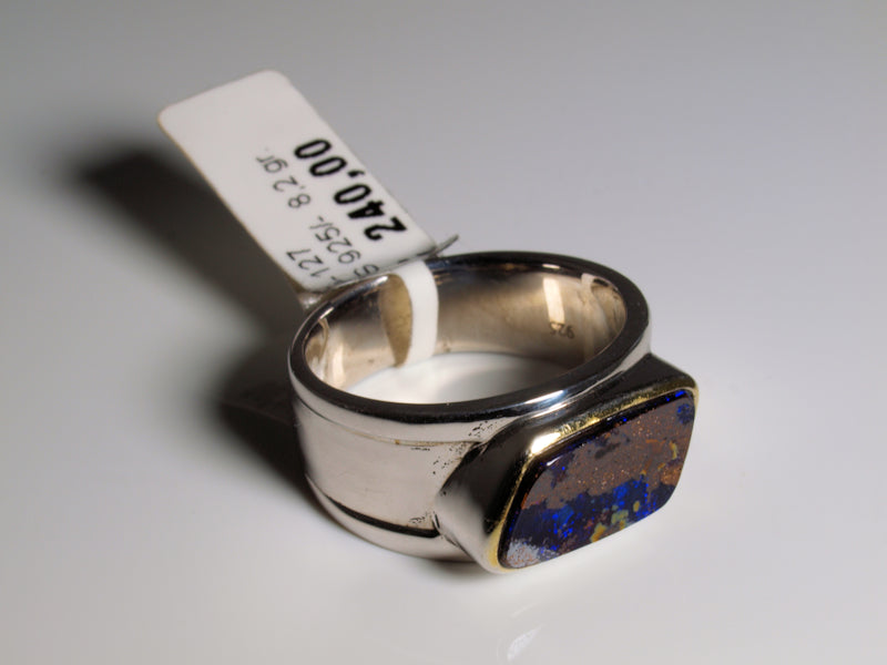Opalring, Silbering mit Opal aus Australien