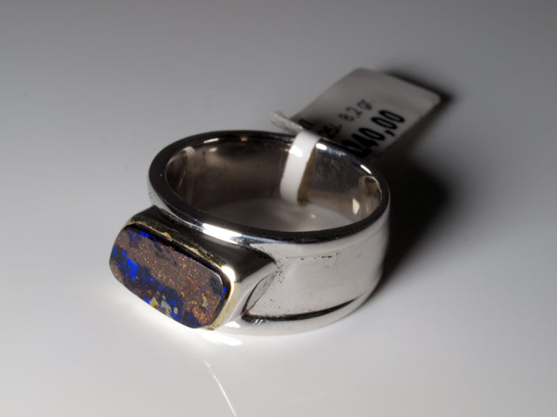 Opalring, Silbering mit Opal aus Australien