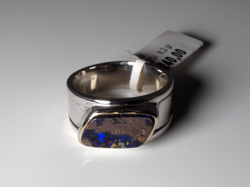 Opalring, Silbering mit Opal aus Australien