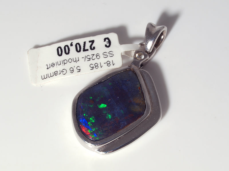 Opalschmuck, Silberschmuck, Anhänger aus Silber mit Boulder Opal aus Australien