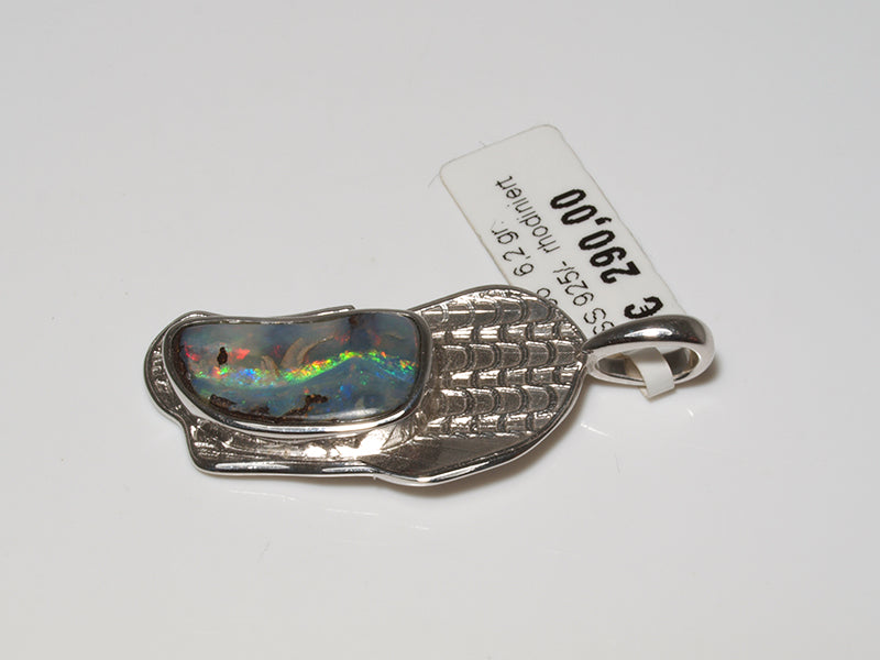 Opalschmuck, Silberschmuck, Anhänger aus Silber mit Boulder Opal aus Australien