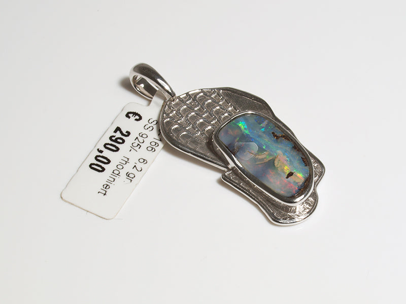 Opalschmuck, Silberschmuck, Anhänger aus Silber mit Boulder Opal aus Australien