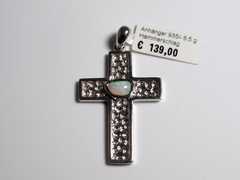 Anhänger Kreuz Silber Opal Australien