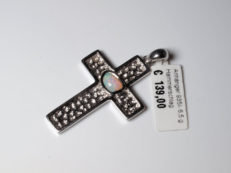Anhänger Kreuz Silber Opal Australien