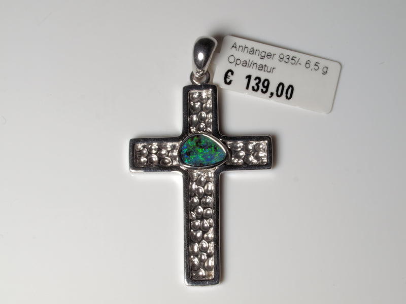 Silber Kreuz Anhänger Opal Australien