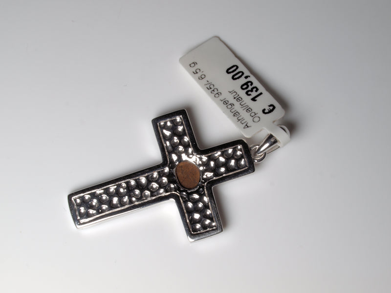 Anhänger Kreuz Silber Opal Australien