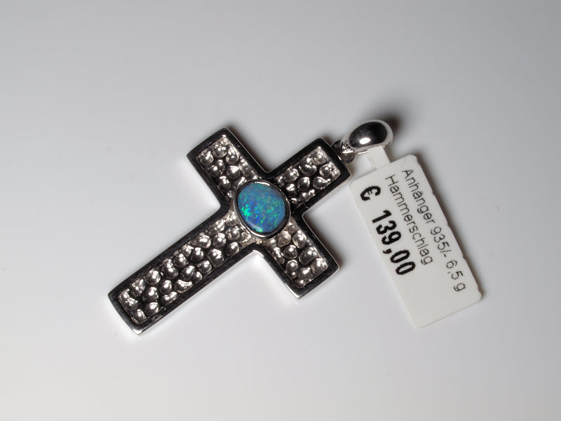 Anhänger Kreuz Silber Opal Australien