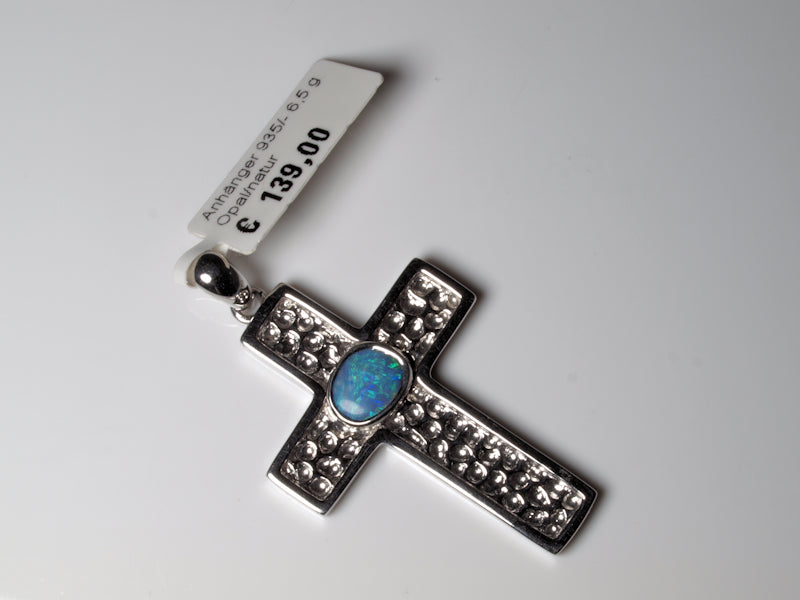 Anhänger Kreuz Silber Opal Australien