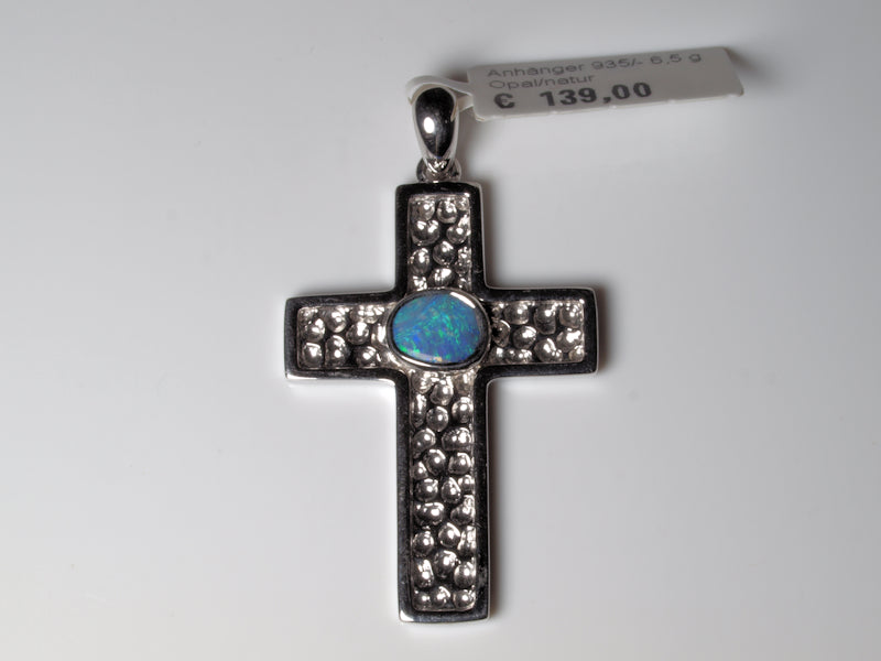 Anhänger Kreuz Silber Opal Australien