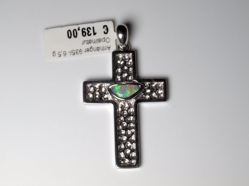 Anhänger Kreuz Silber Opal Australien