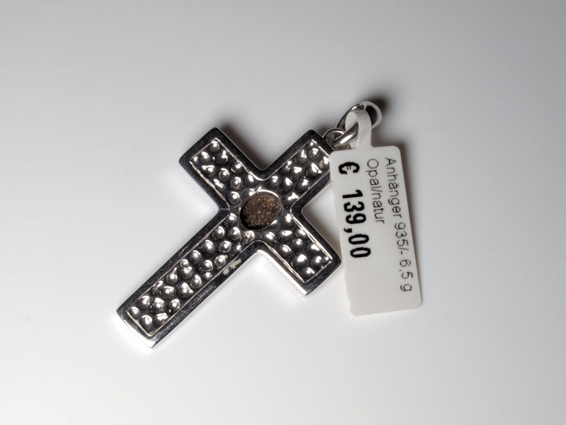 Anhänger Kreuz Silber Opal Australien