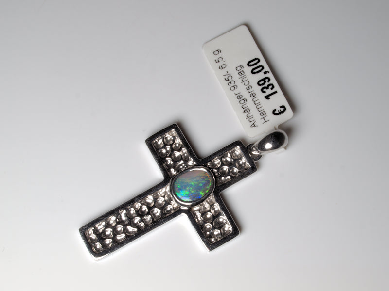 Anhänger Kreuz Silber Opal Australien