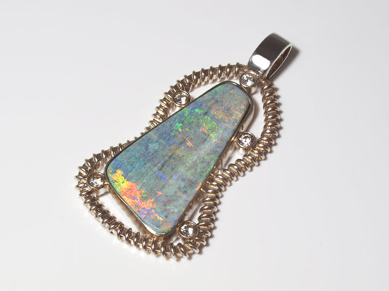 Opal Anhänger Silber mit Opal aus Australien