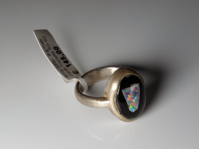 Opal Silberschmuck, Ring aus Silber mit Opal aus Australien