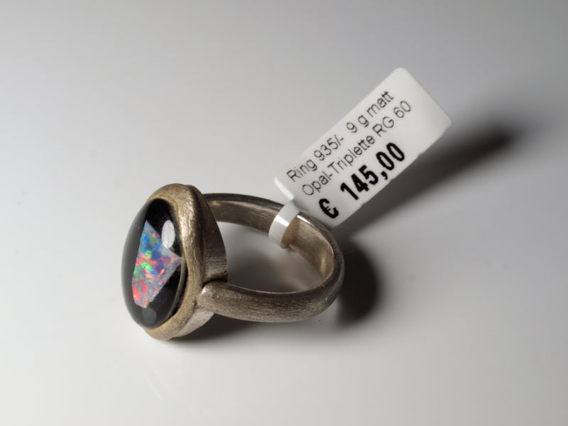 Opal Silberschmuck, Ring aus Silber mit Opal aus Australien