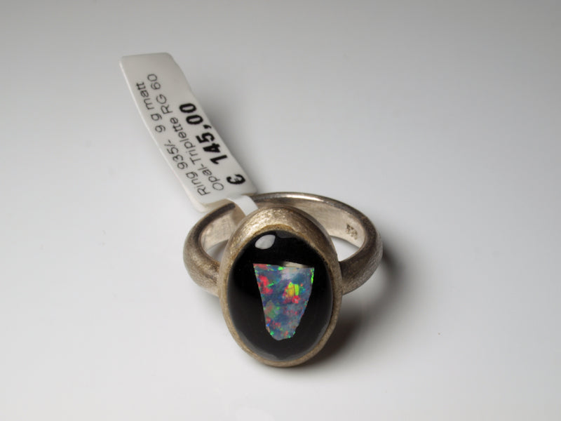 Opal Silberschmuck, Ring aus Silber mit Opal aus Australien