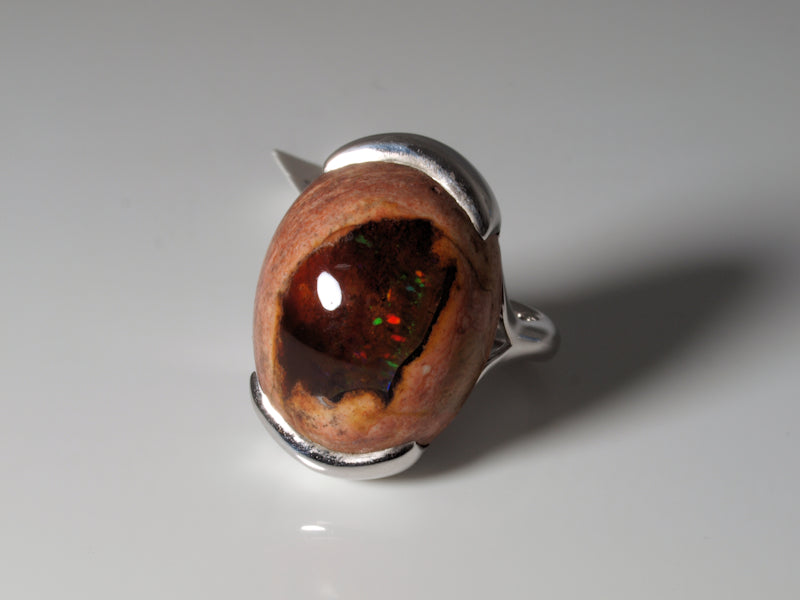 Opal Silberschmuck, Ring aus Silber mit Opal aus Australien