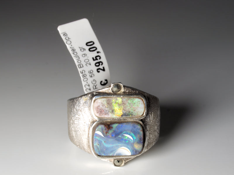 Opal Silberschmuck, Ring aus Silber mit Opal aus Australien