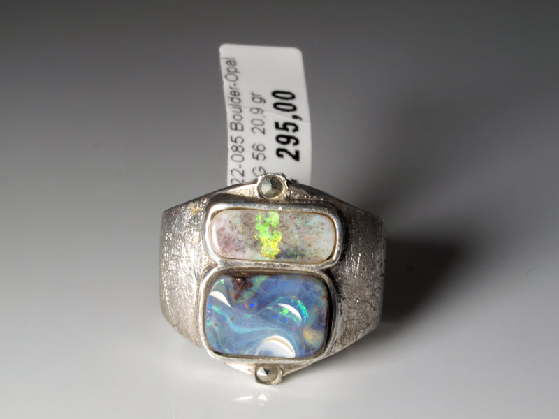 Opal Silberschmuck, Ring aus Silber mit Opal aus Australien