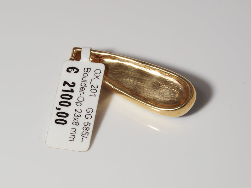 Opalschmuck - Goldschmuck, Anhänger aus Gold mit Boulder-Opal und Diamant
