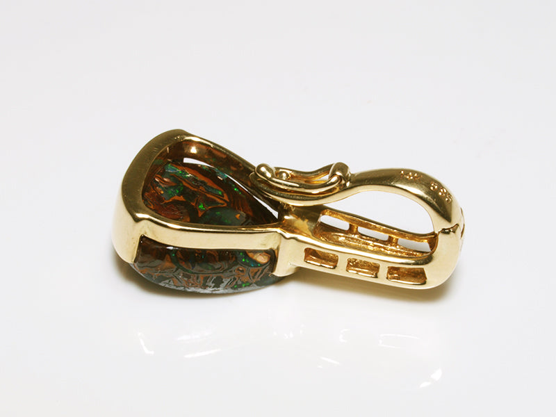 Opalschmuck - Goldschmuck, Anhänger aus Gold mit Boulder-Opal