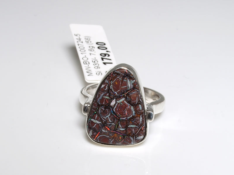 Opal Ring Silber, Boulderopal Australien