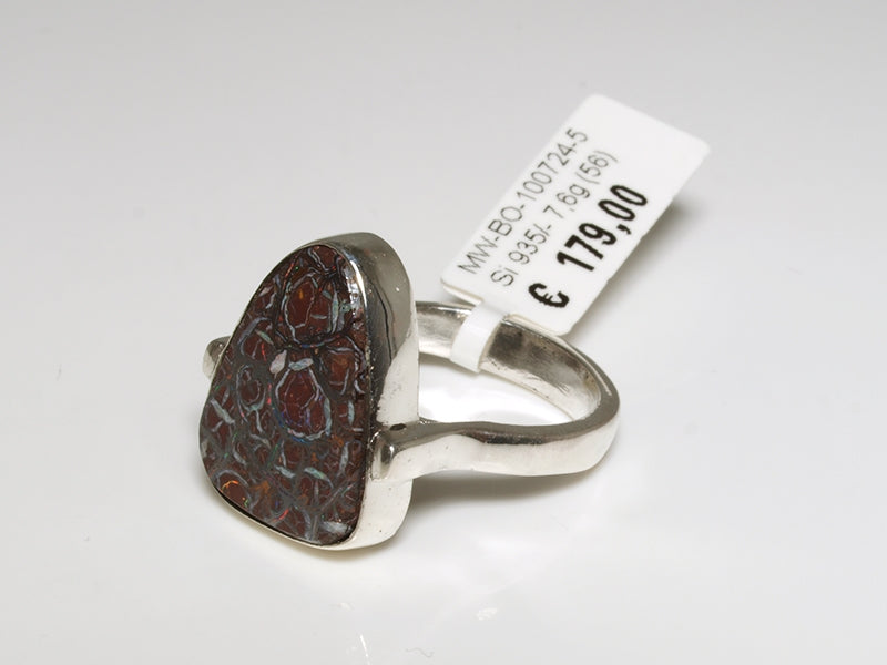 Opal Ring Silber, Boulderopal Australien