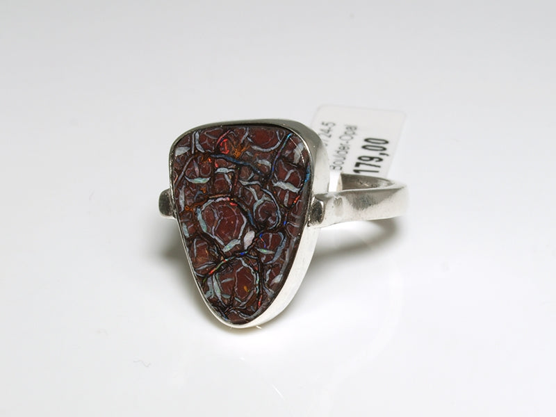 Opal Ring Silber, Boulderopal Australien