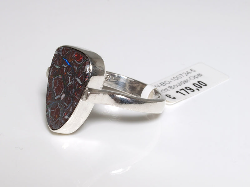 Opal Ring Silber, Boulderopal Australien