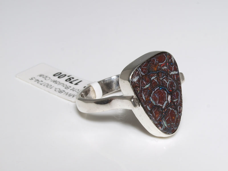 Opal Ring Silber, Boulderopal Australien
