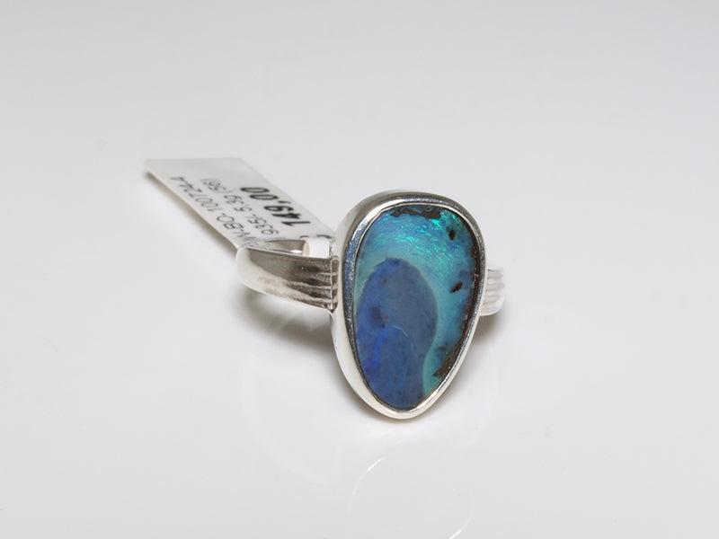 Opal Ring Silber, Boulderopal Australien