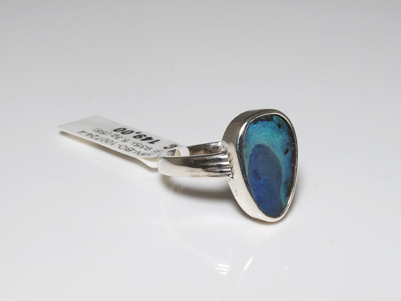 Opal Ring Silber, Boulderopal Australien