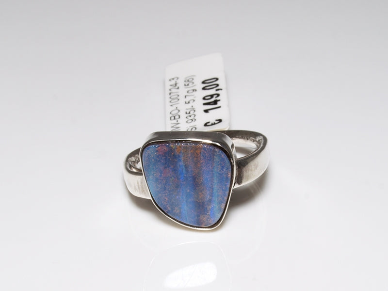 Opal Ring Silber, Boulderopal Australien