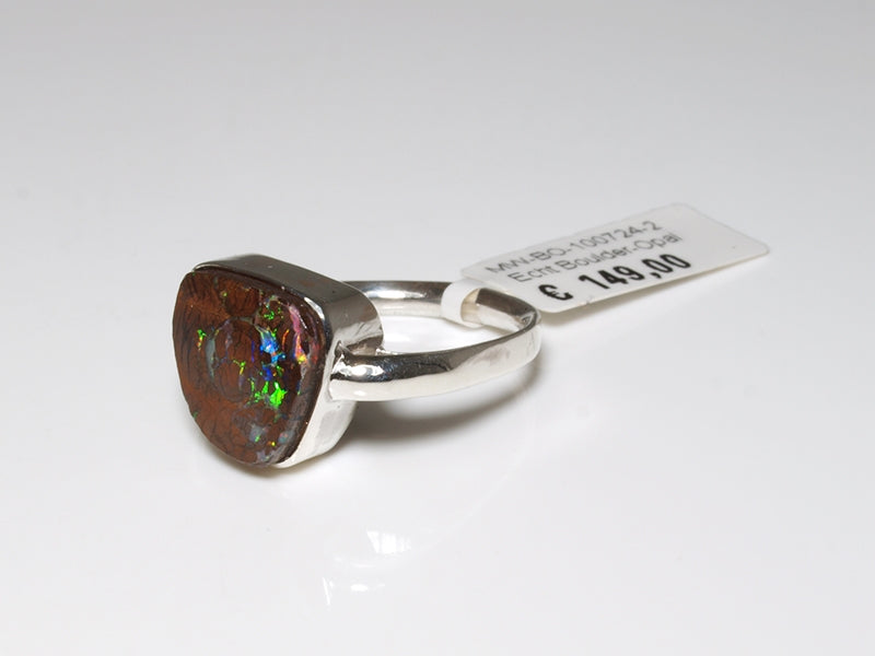 Opal Ring Silber, Boulderopal Australien