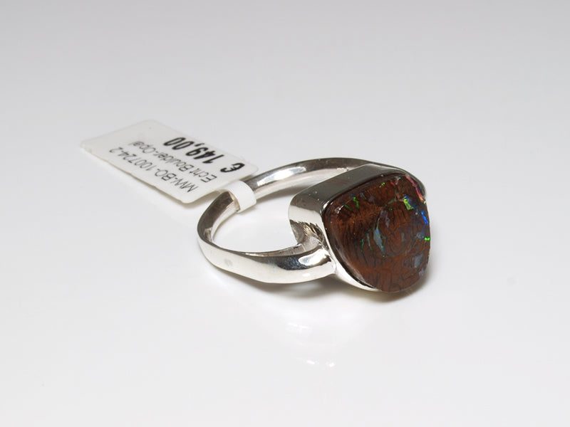 Opal Ring Silber, Boulderopal Australien