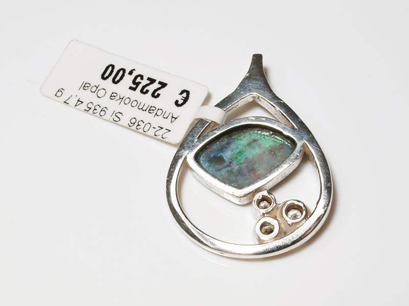Opalschmuck - Silberschmuck, Anhänger mit Andamooka-Opal