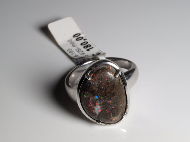 Opalring, Silbering mit Opal aus Australien