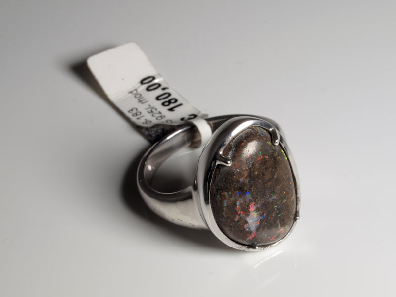 Opalring, Silbering mit Opal aus Australien