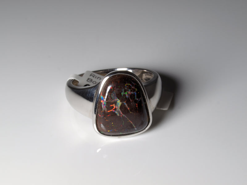 Opalring, Silbering mit Opal aus Australien