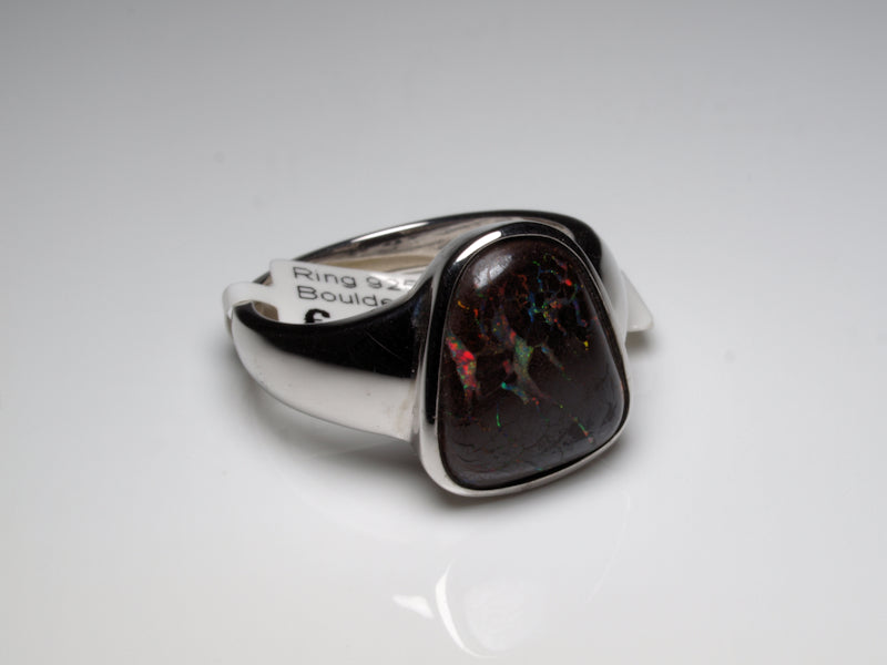 Opalring, Silbering mit Opal aus Australien