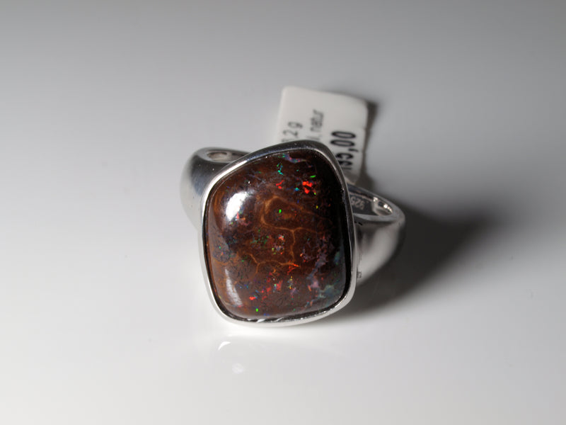 Opalring, Silbering mit Opal aus Australien
