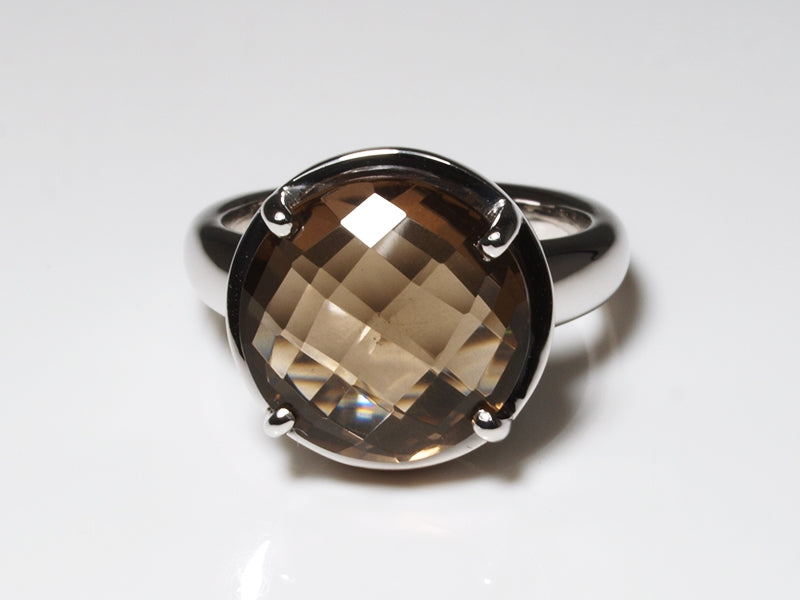 Silberring mit Edelstein, Rauchquarz