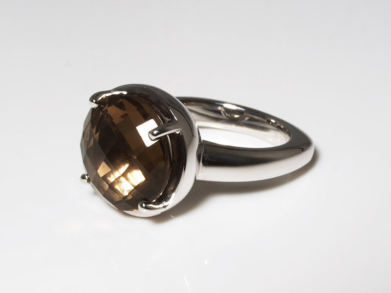 Silberring mit Edelstein, Rauchquarz
