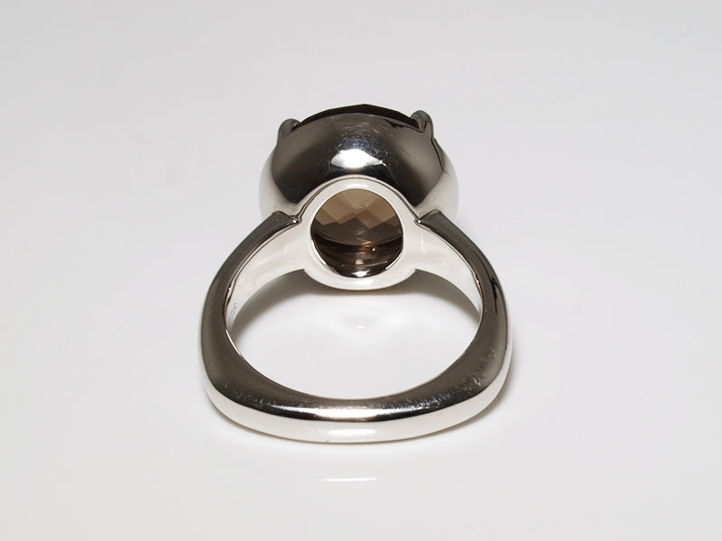 Silberring mit Edelstein, Rauchquarz
