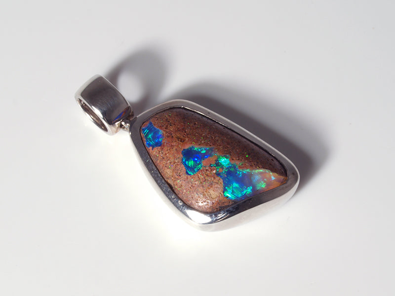 Opalschmuck - Silberanhänger, Fossil-Opal