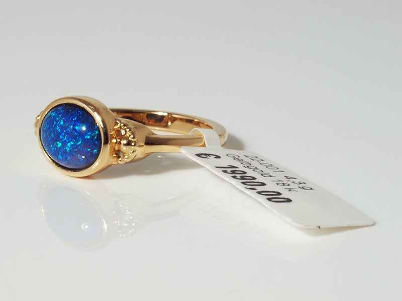 Opalschmuck - Opalring aus Gold mit Schwarzopal aus Australien