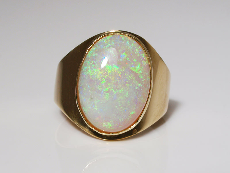 Opalschmuck - Goldschmuck, Opalring mit Kristallopal