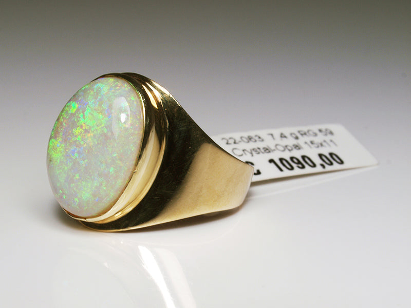 Opalschmuck - Goldschmuck, Opalring mit Kristallopal