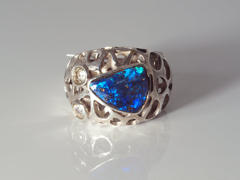 Opalschmuck - Ring aus Silber mit Boulder-Opal