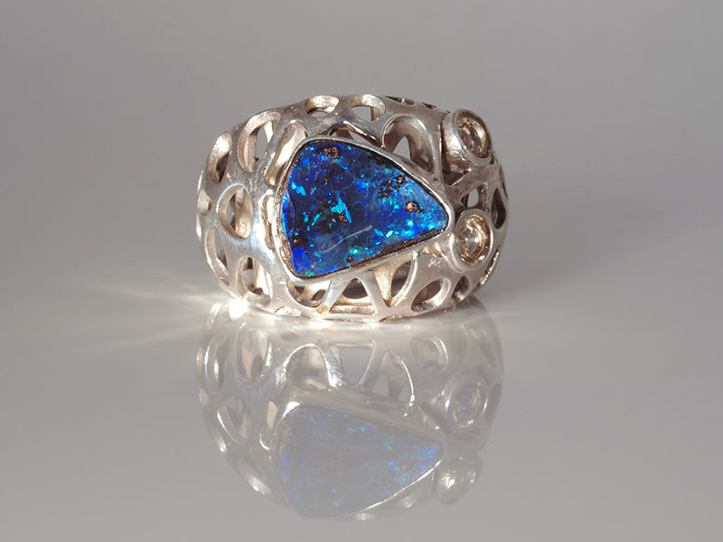 Opalschmuck - Ring aus Silber mit Boulder-Opal